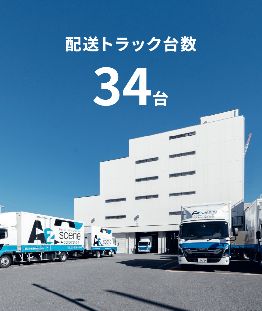 配送トラック台数 34台